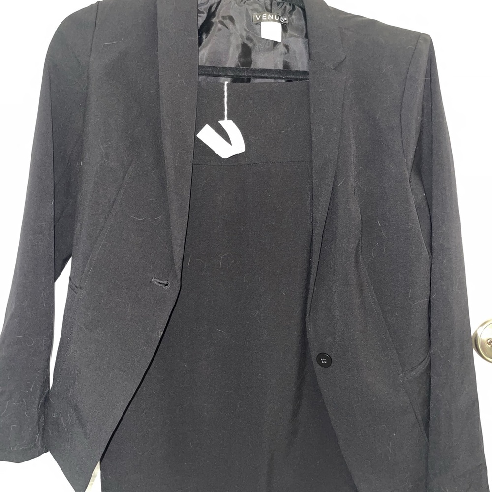 VENUS Black Jacket with Satin Label
